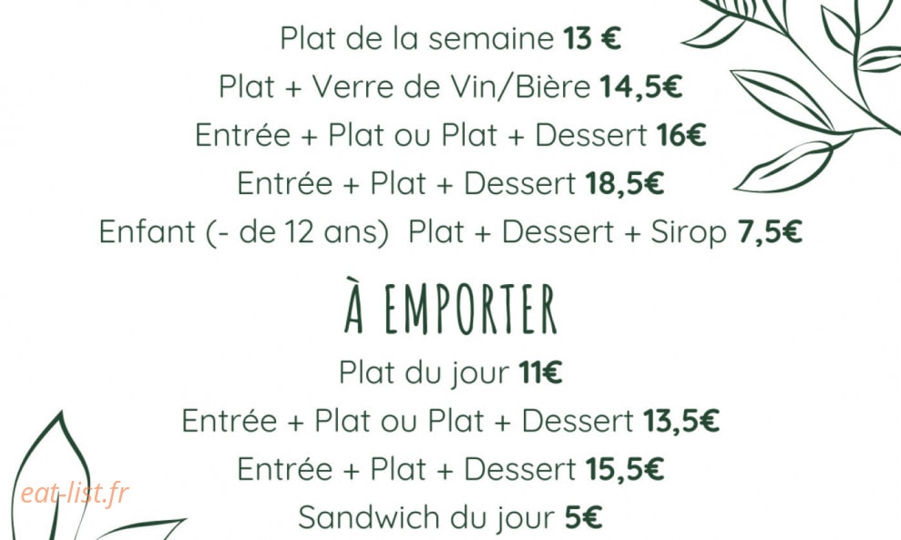 Bistrot Élémentaire — carte page 2
