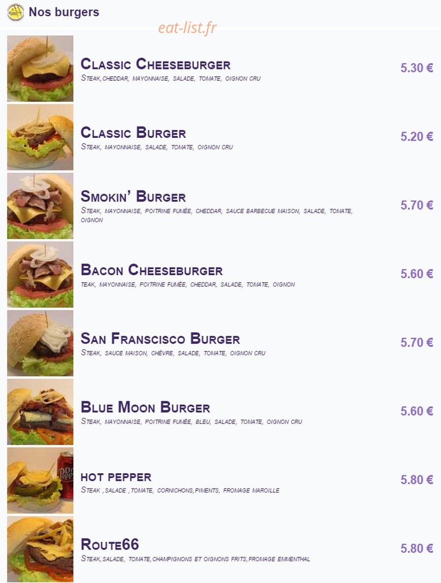 Burger House — carte page 3