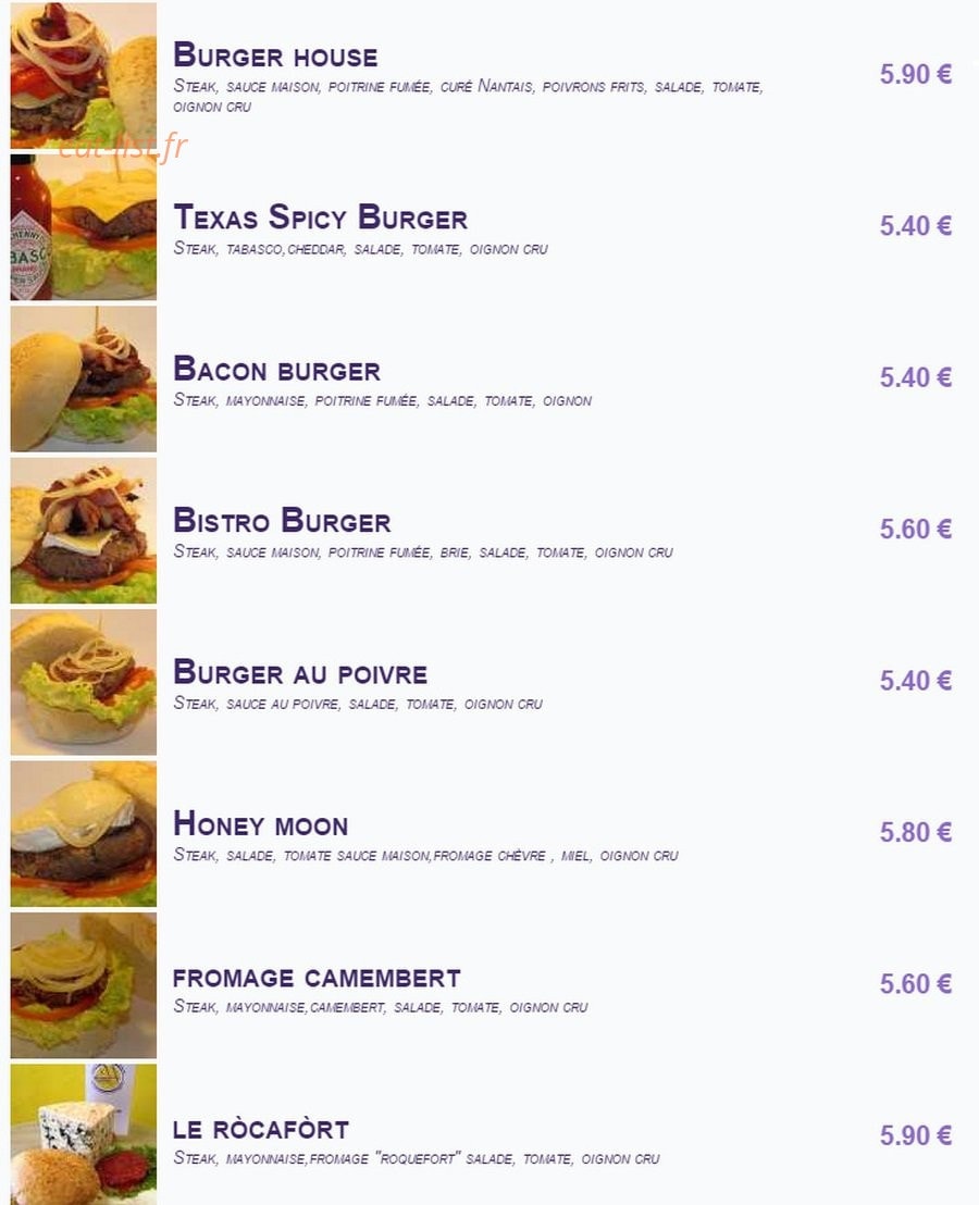 Burger House — carte page 4