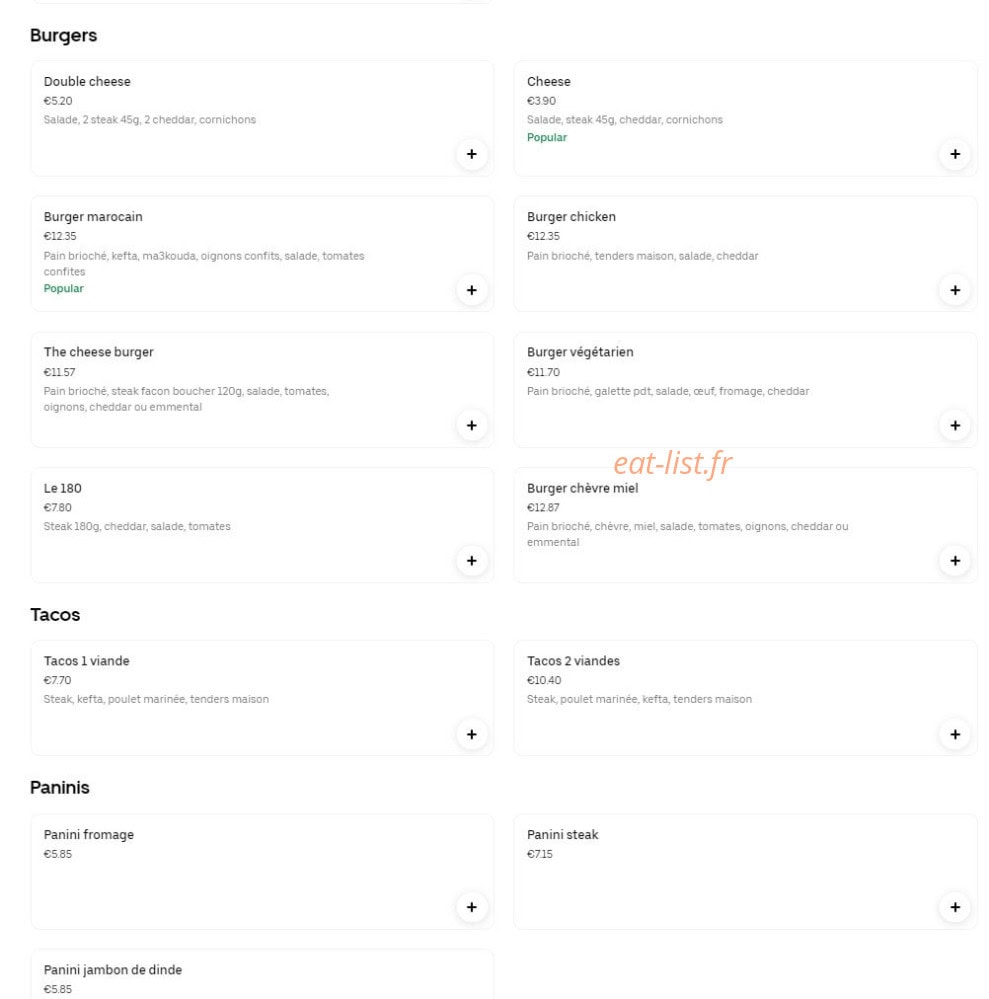 Bx Food — carte page 2