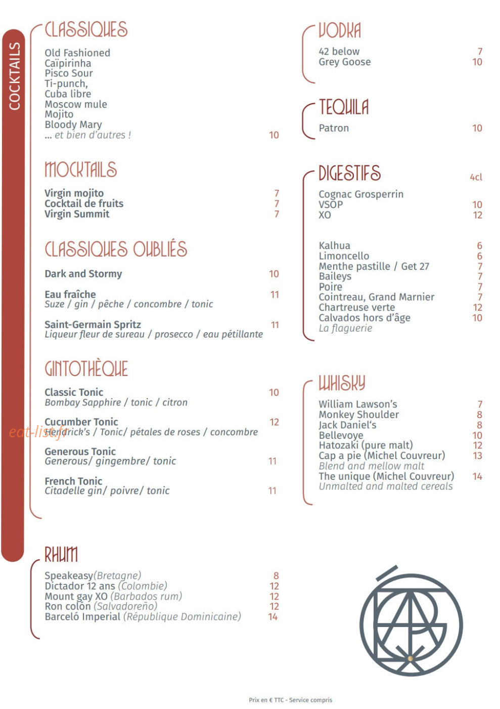 Café des Expos — carte page 6