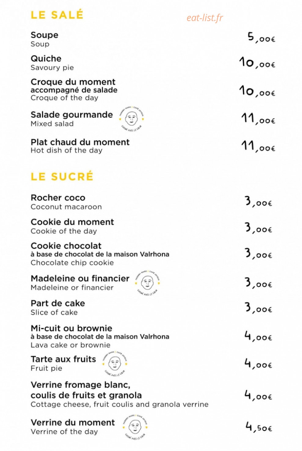 Café Joyeux — carte page 2