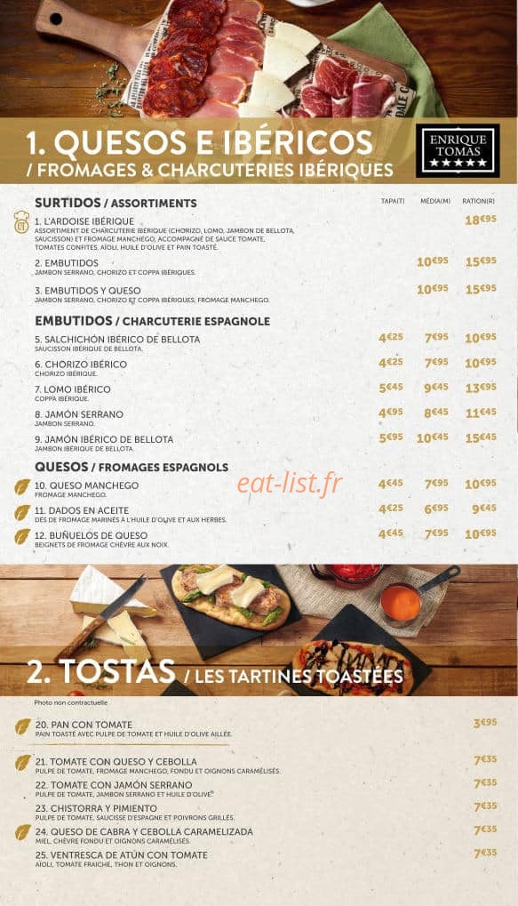 Cañas y Tapas — carte page 2