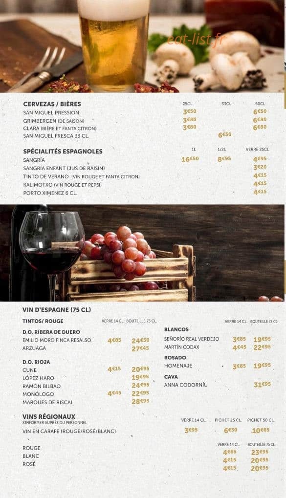 Cañas y Tapas — carte page 8