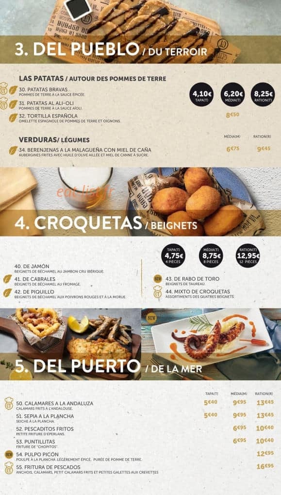 Cañas y Tapas — carte page 3