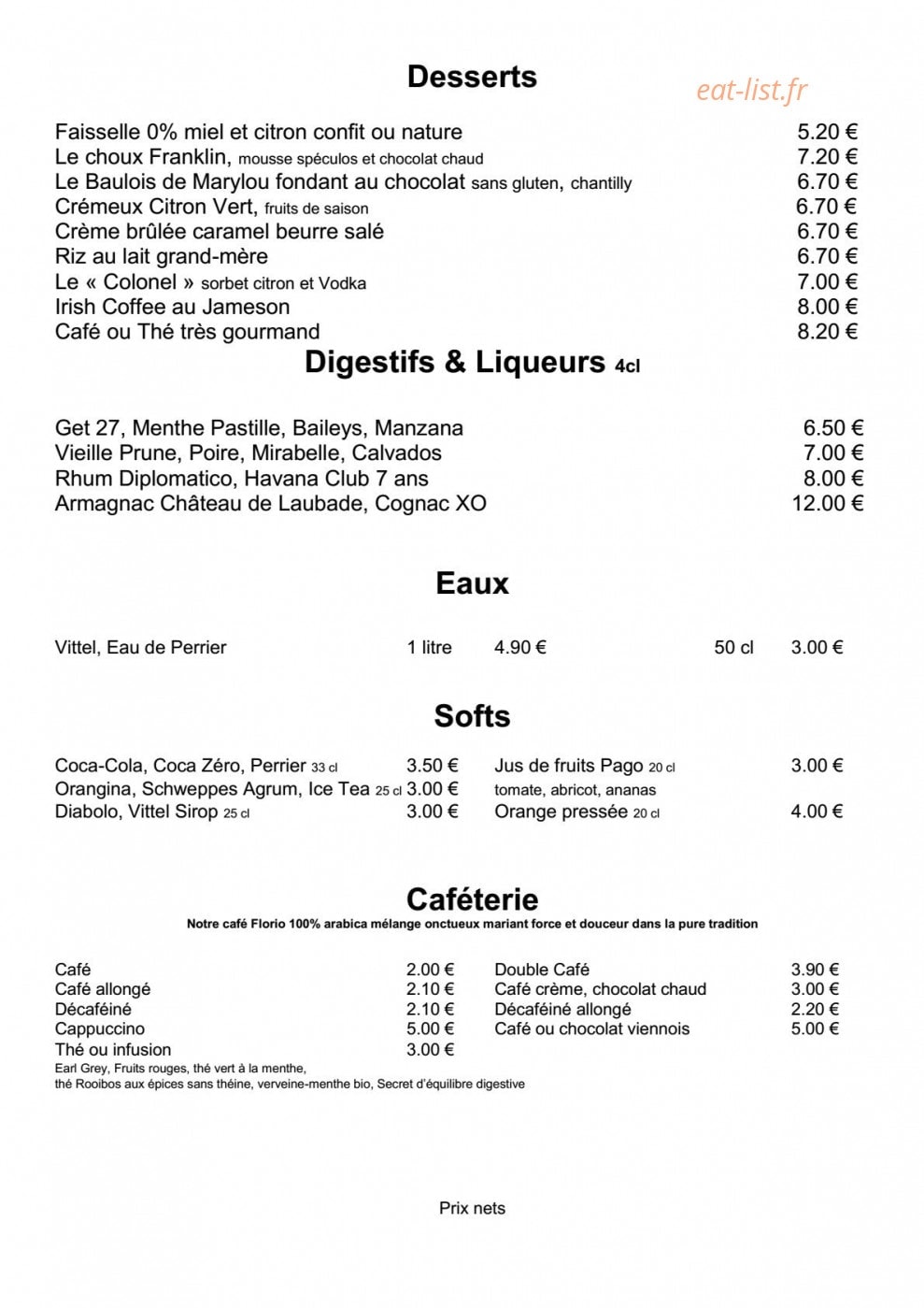Chez Franklin — carte page 3