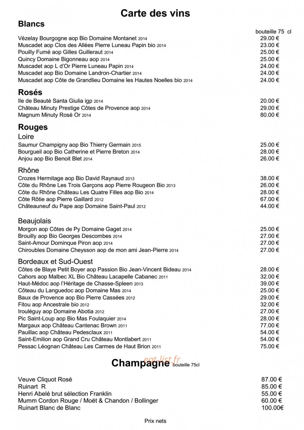 Chez Franklin — carte page 4