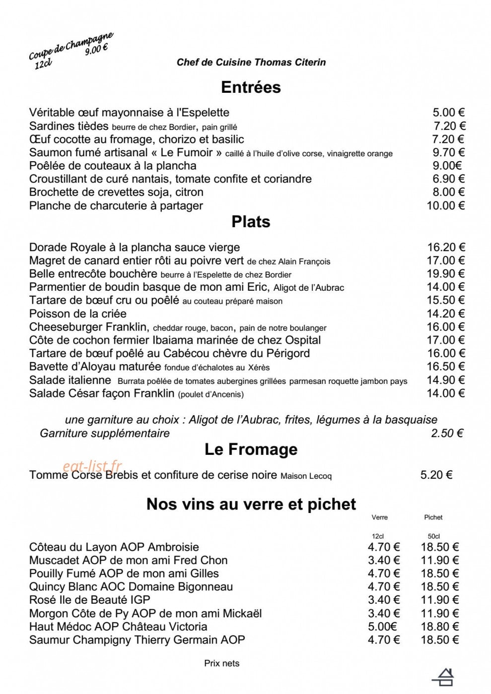 Chez Franklin — carte page 2