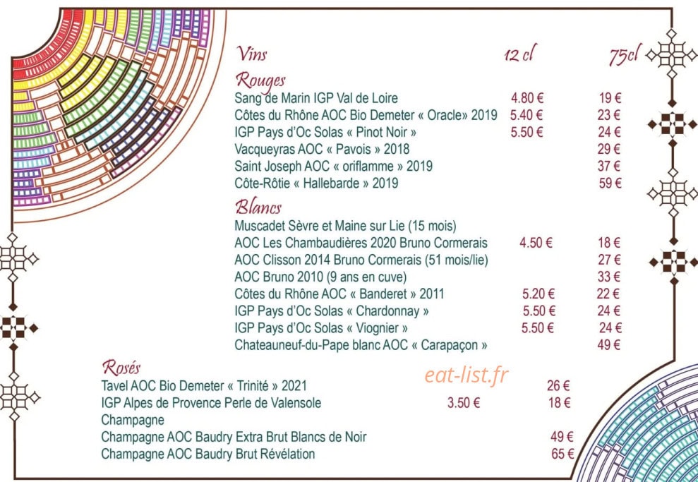 Chez fruta — carte page 9