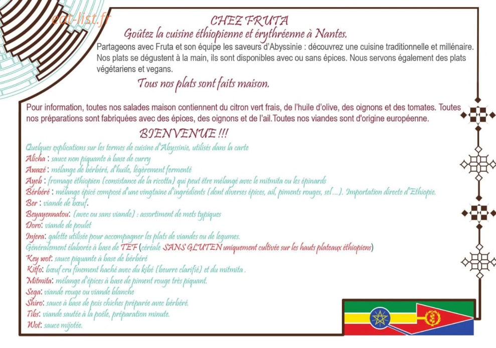 Chez fruta — carte page 1