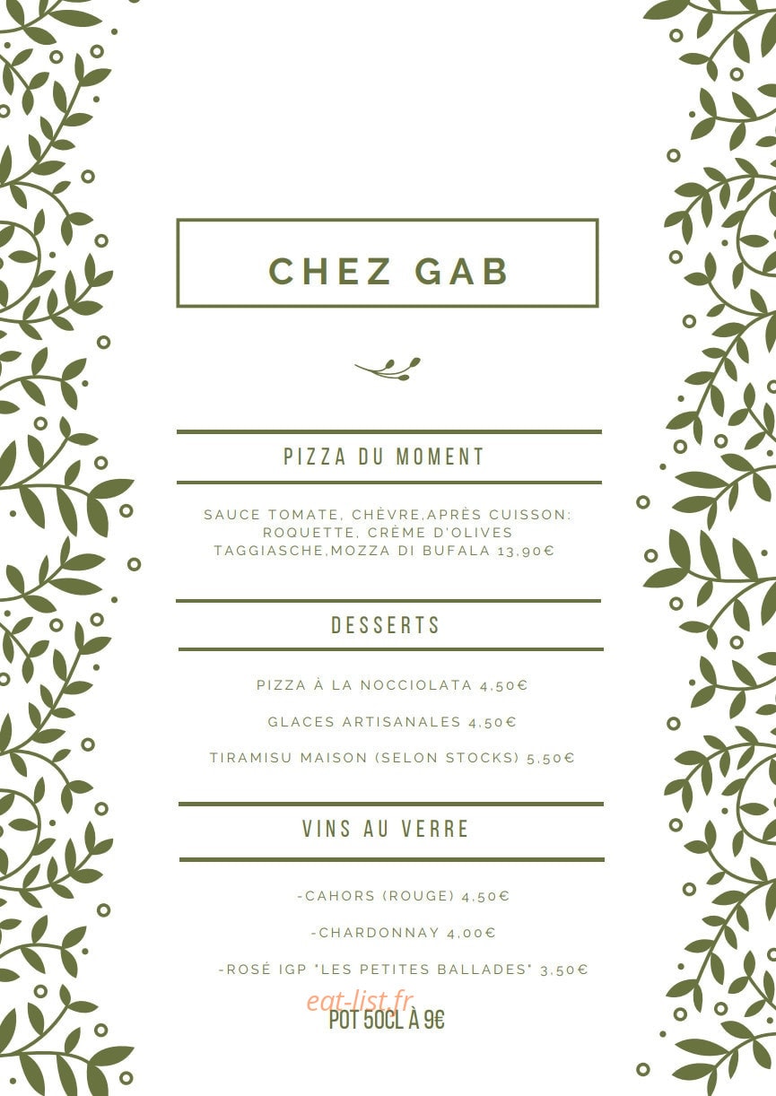 Chez Gab — carte page 2