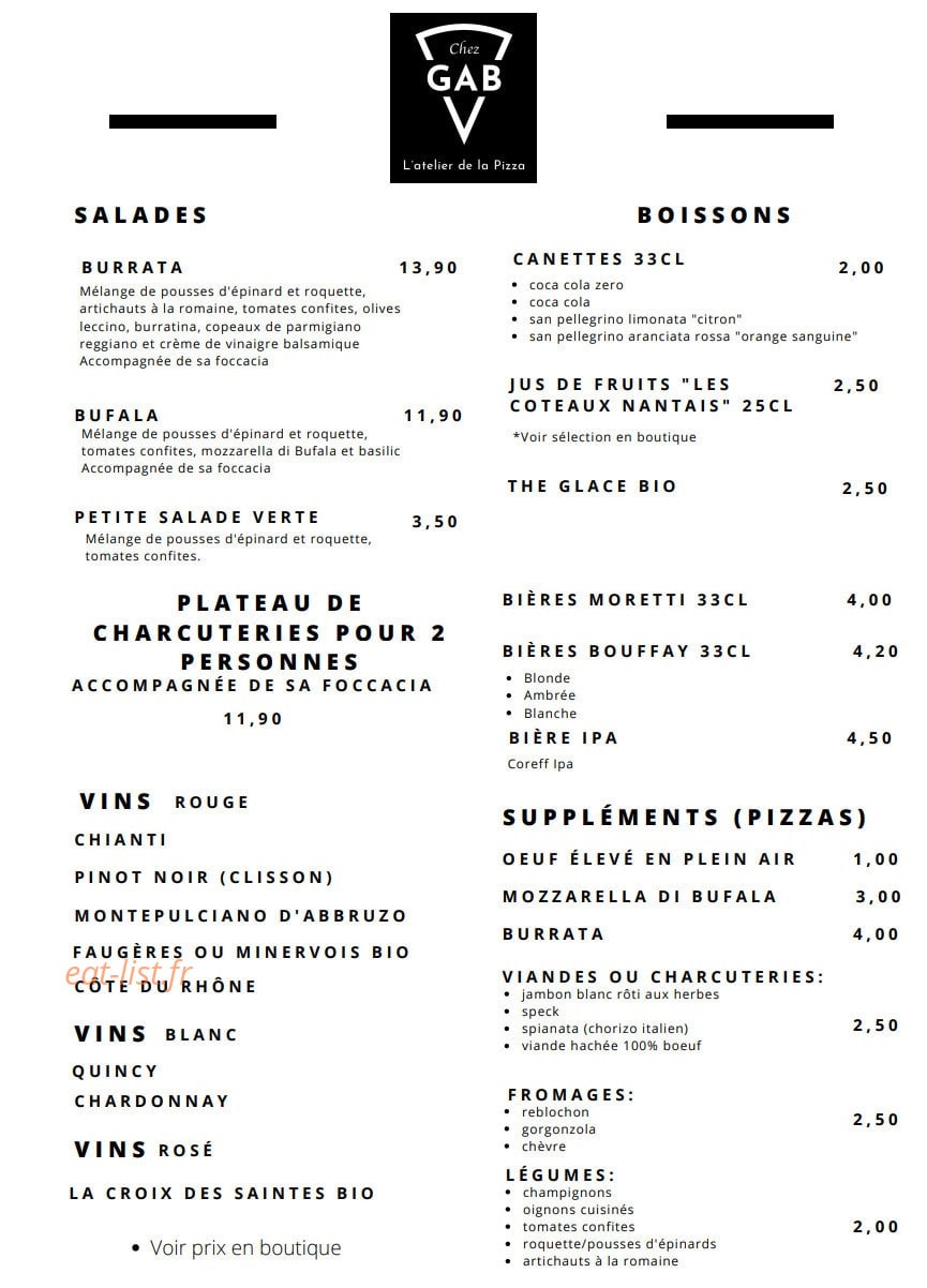 Chez Gab — carte page 3