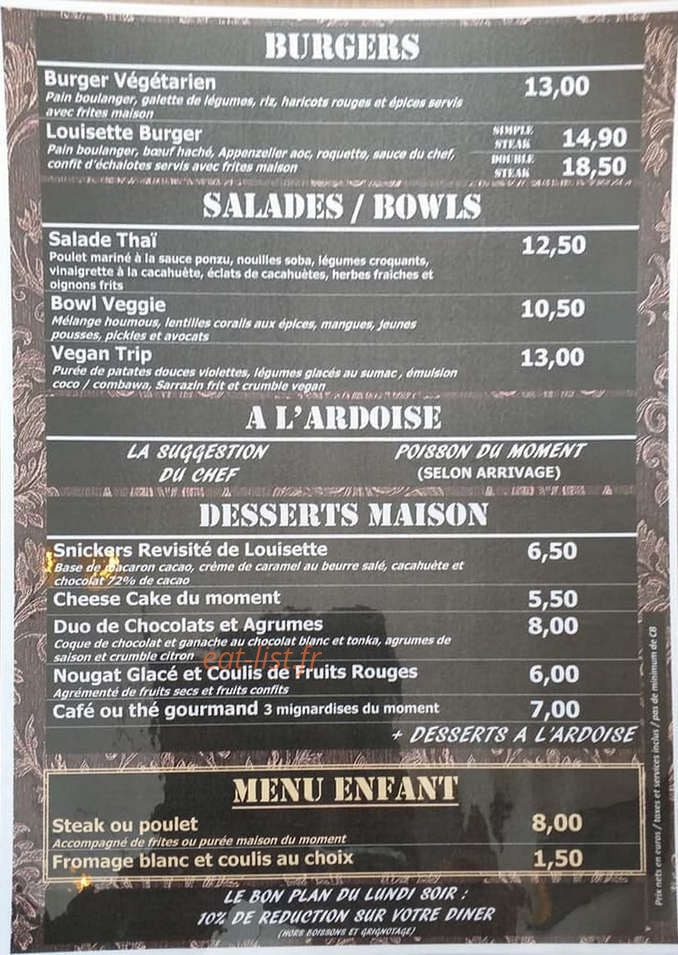 Chez Louisette — carte page 4