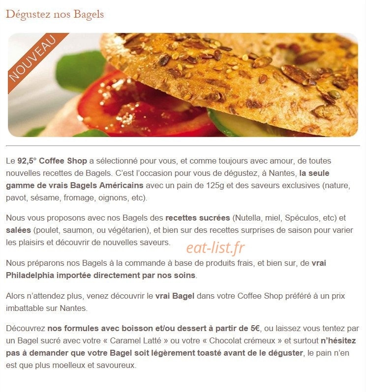 Coffee Shop — carte page 2