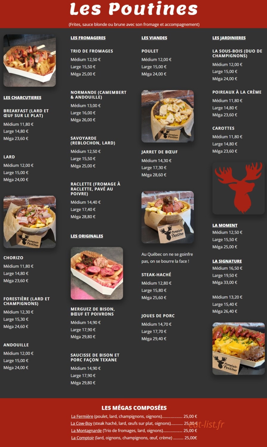 Comptoir à poutine — carte page 1