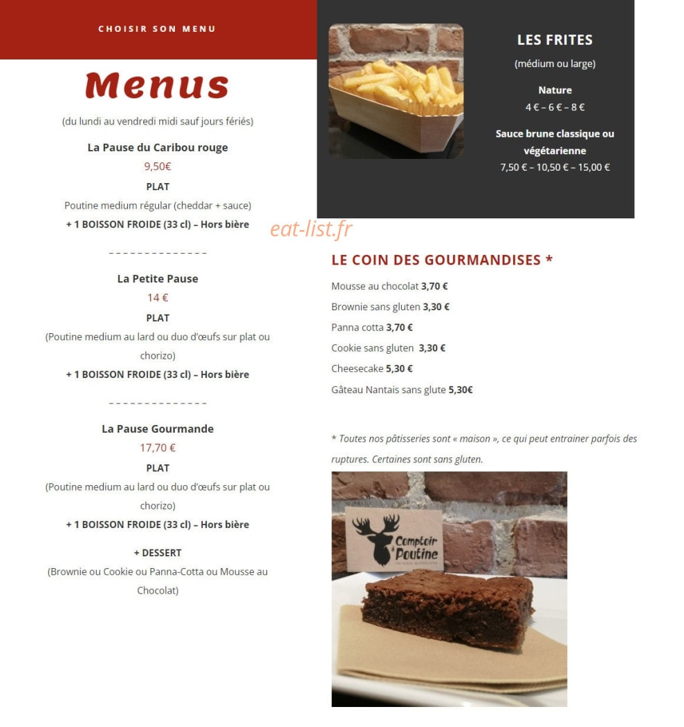 Comptoir à poutine — carte page 2