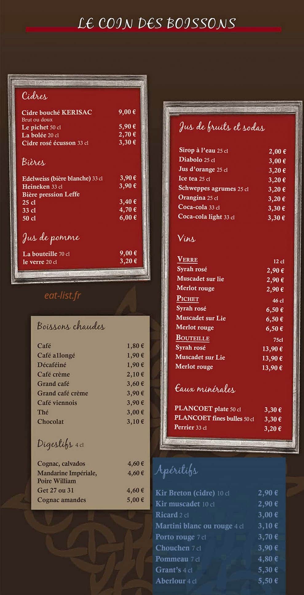 Crêperie du Bouffay — carte page 6