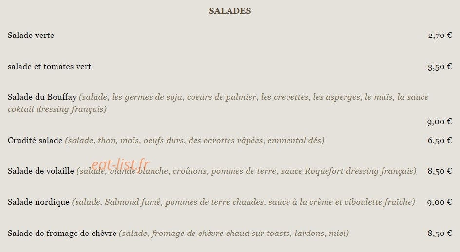 Crêperie Sainte Croix — carte page 2