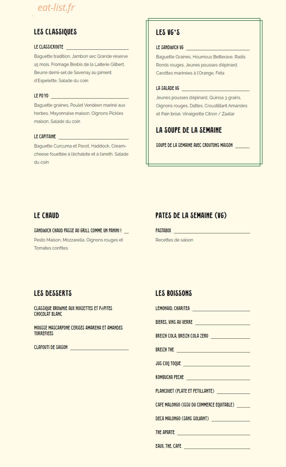 Dans Le Coin — carte page 1