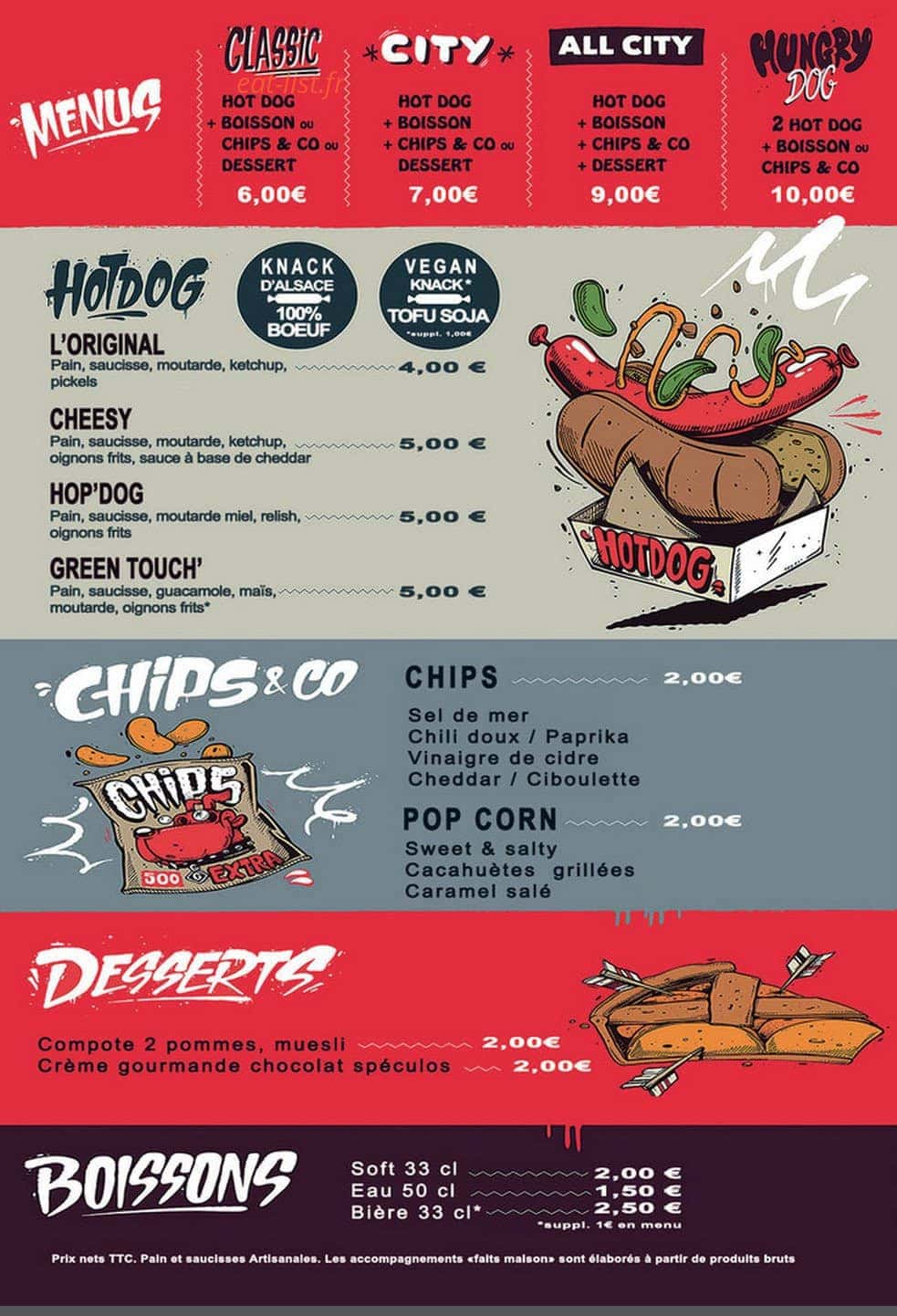 Delikatessen — carte page 1