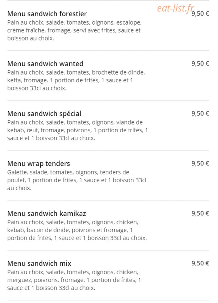 Djerba Kebab — carte page 2