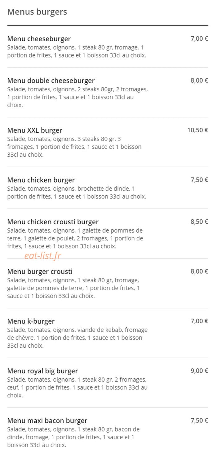 Djerba Kebab — carte page 3