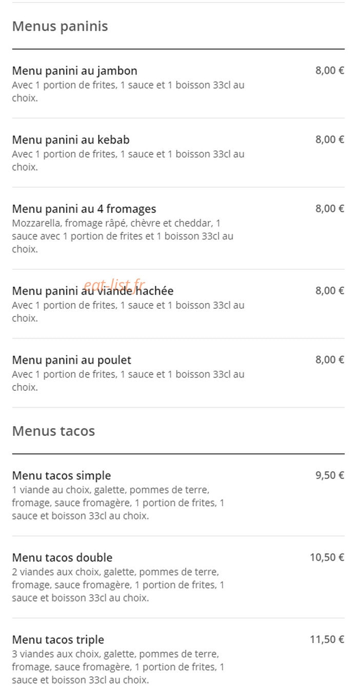 Djerba Kebab — carte page 4