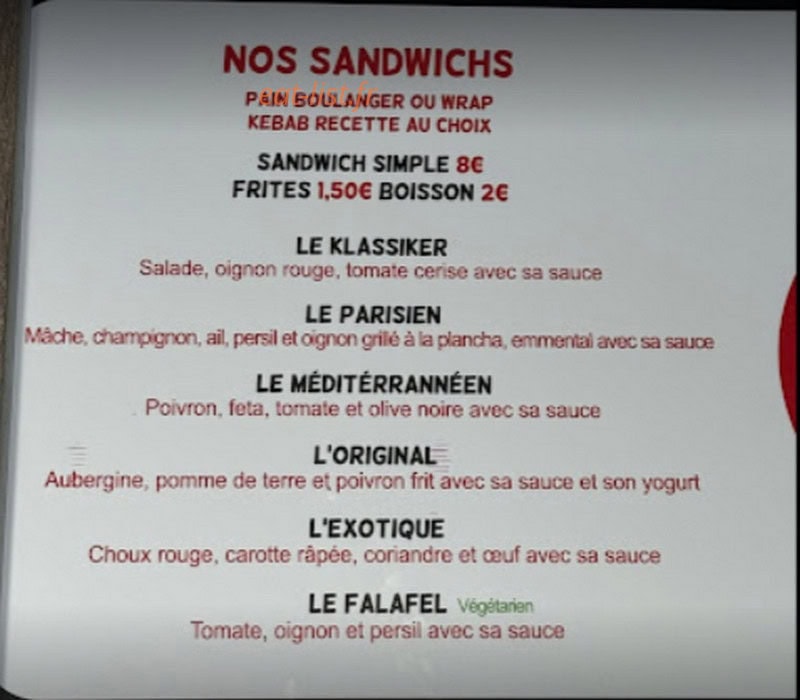 Eat Doner — carte page 1