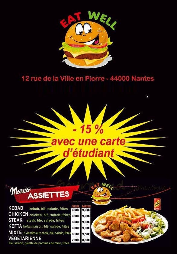 Eat Well — carte page 1