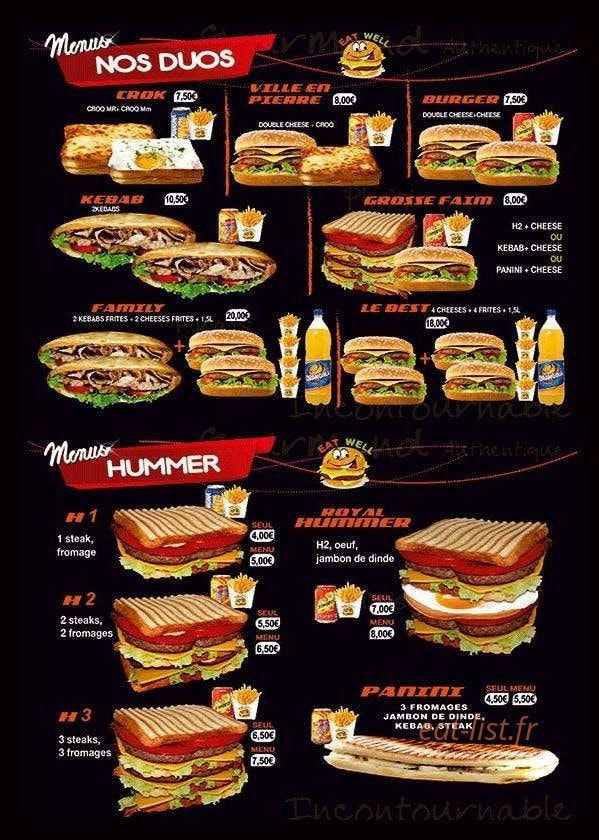 Eat Well — carte page 4