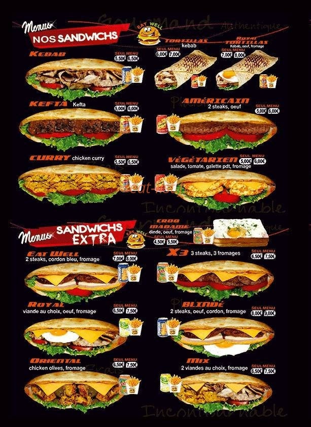 Eat Well — carte page 3