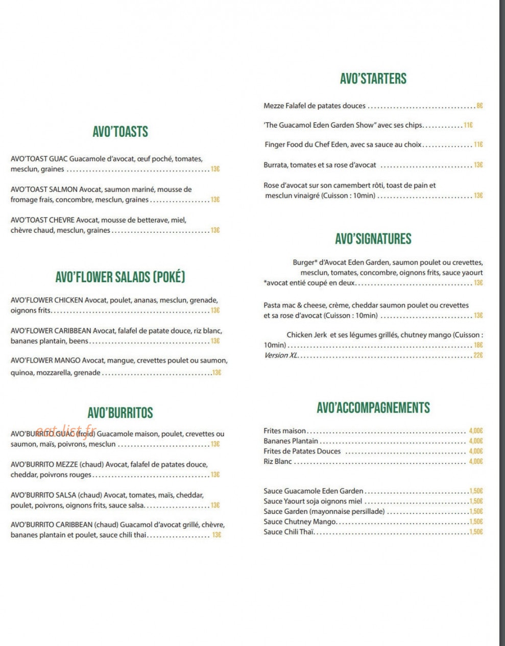 Eden Garden — carte page 2