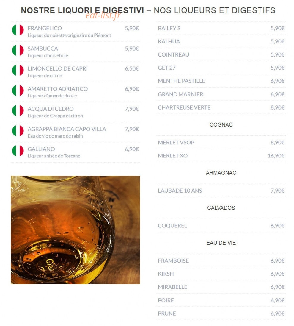Giorgio Ristorante — carte page 11