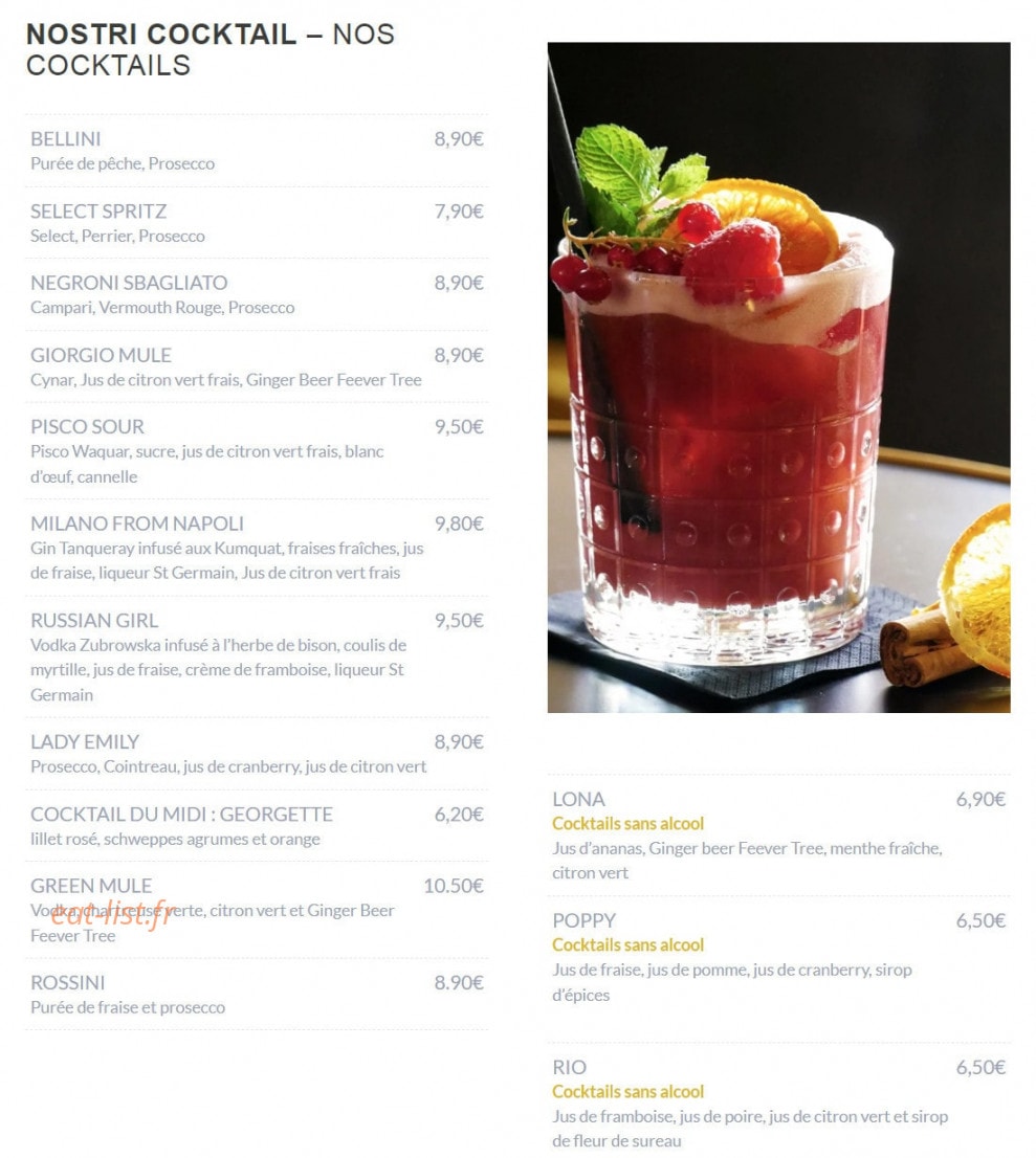 Giorgio Ristorante — carte page 6