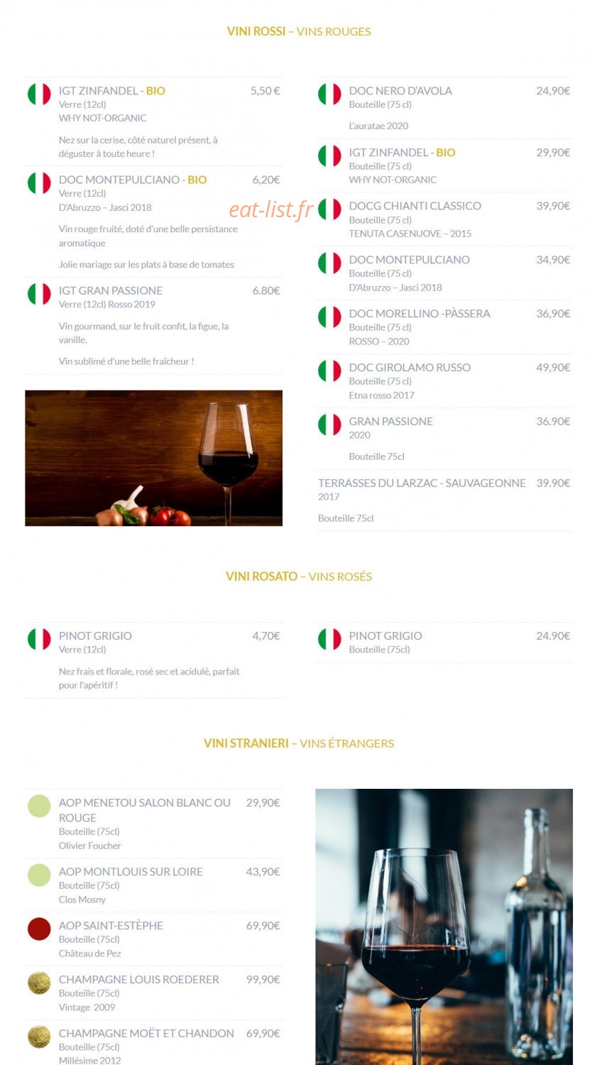 Giorgio Ristorante — carte page 10
