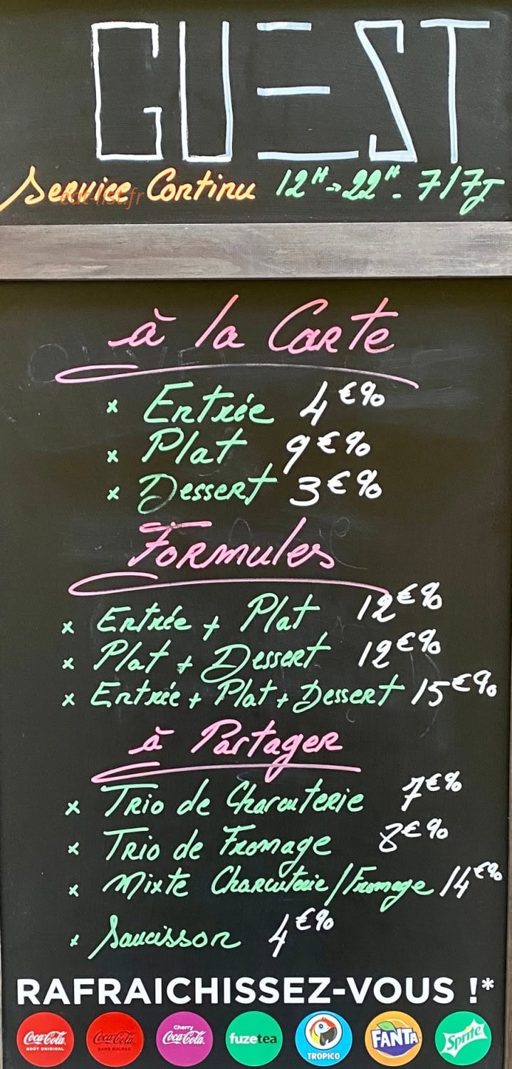 Guest — carte page 1