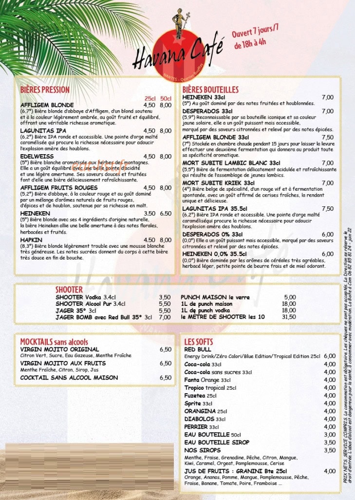 Havana Café — carte page 4
