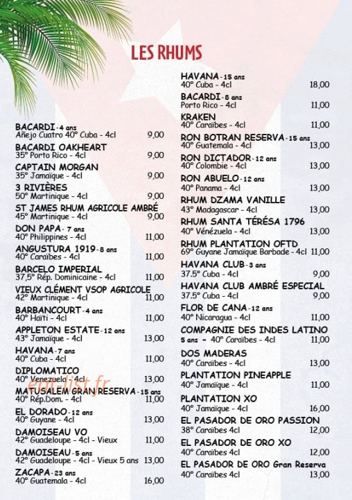 Havana Café — carte page 2