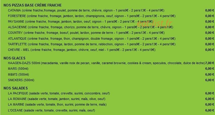 Home Pizza — carte page 2