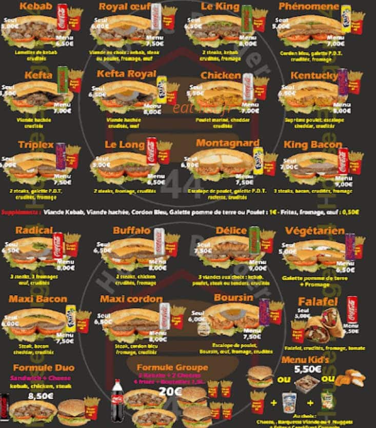 House burger 44 — carte page 2