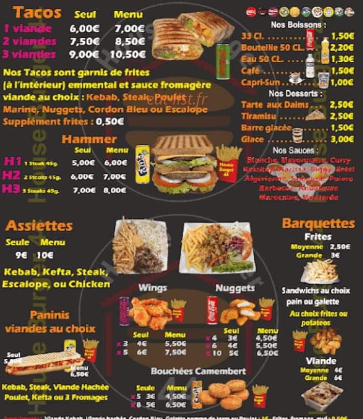 House burger 44 — carte page 1