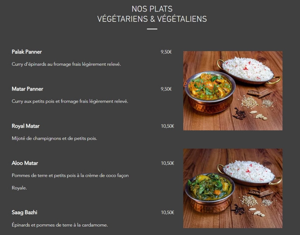 Indien Grill — carte page 6