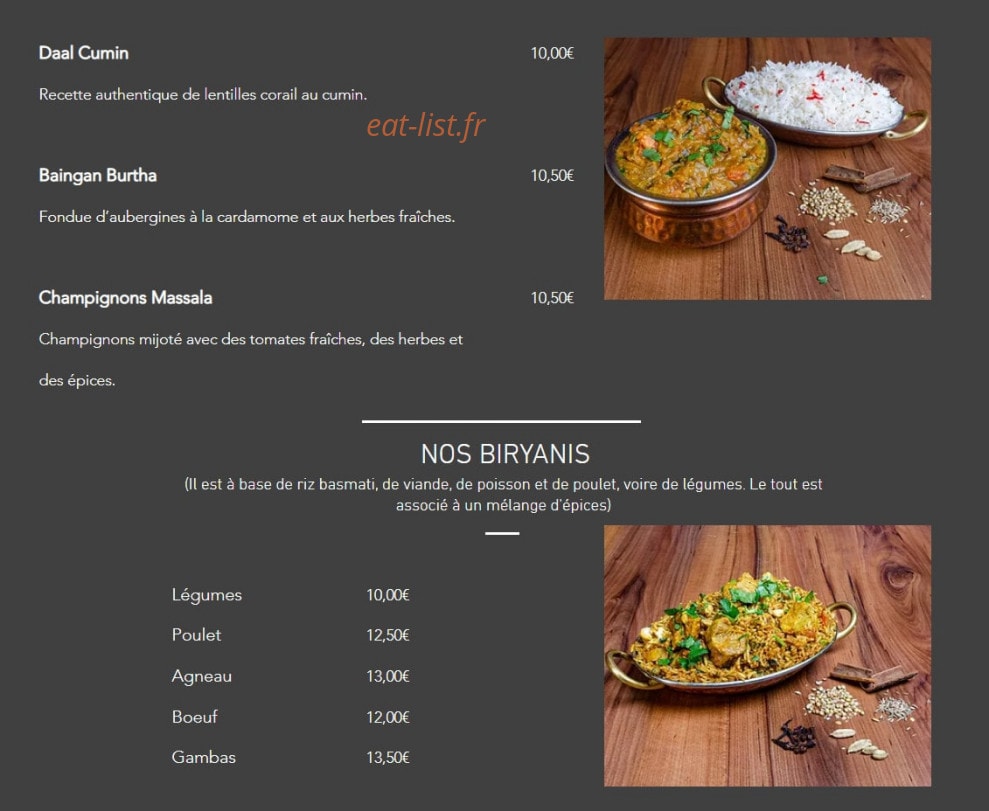 Indien Grill — carte page 7