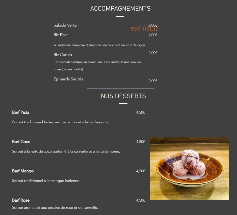 Indien Grill — carte page 8