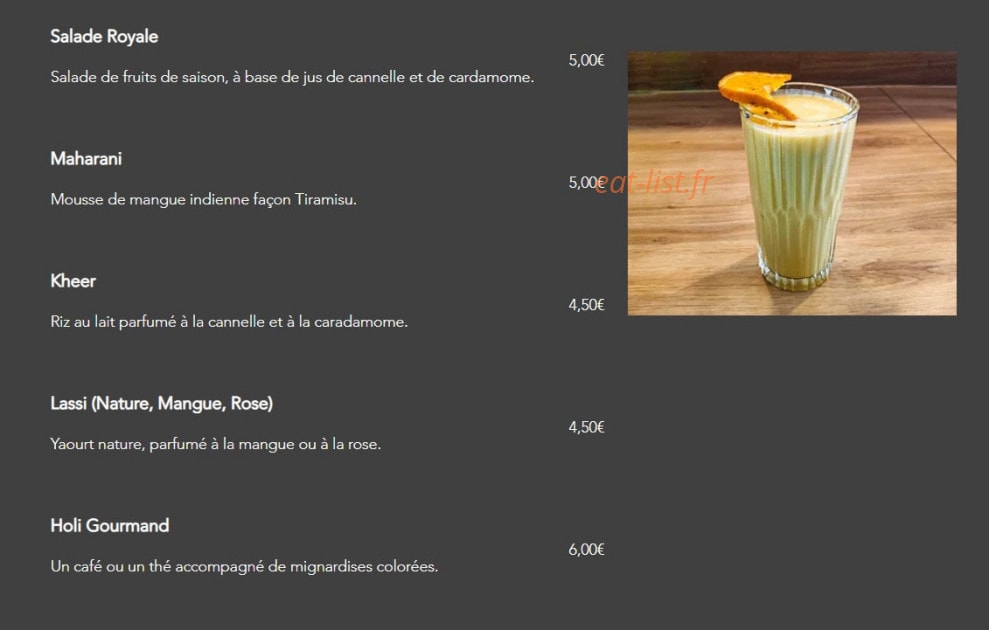 Indien Grill — carte page 9