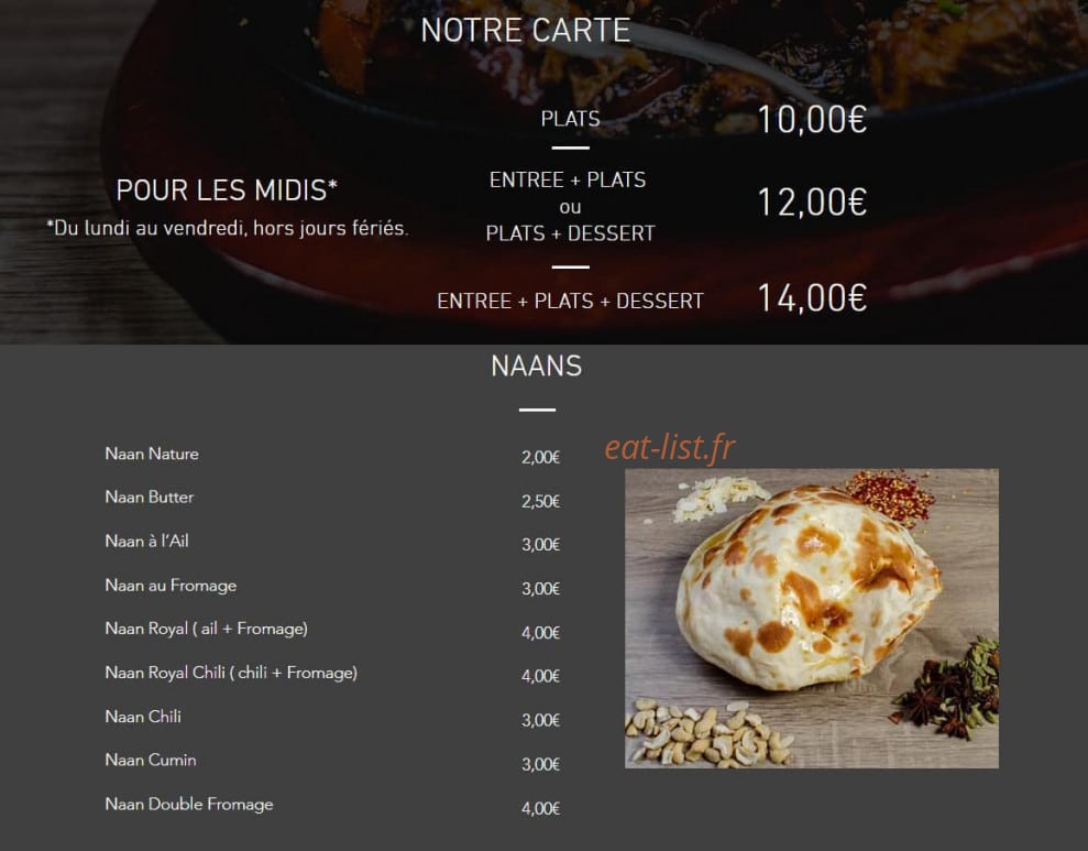 Indien Grill — carte page 1
