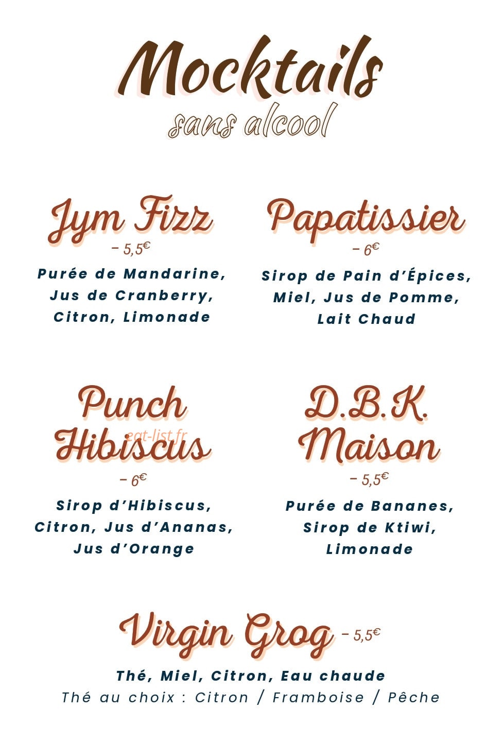 Jym Bar — carte page 3
