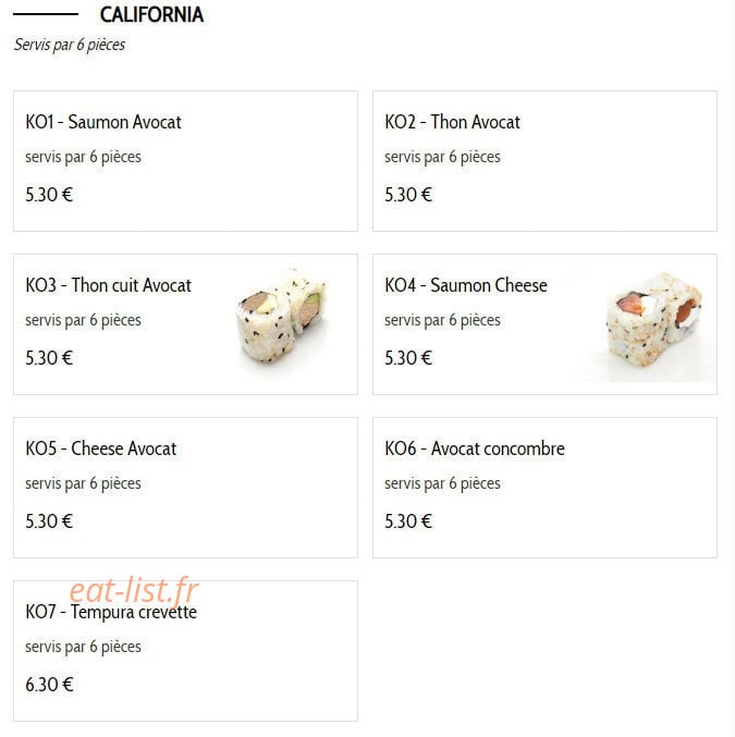 kikko sushi — carte page 7