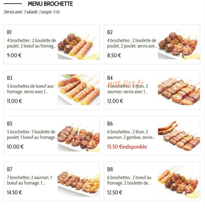 kikko sushi — carte page 2