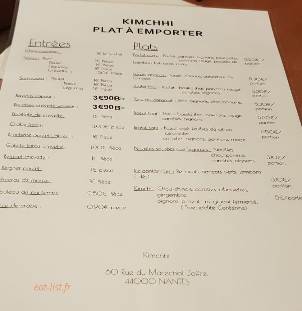 Kimchhy — carte page 1